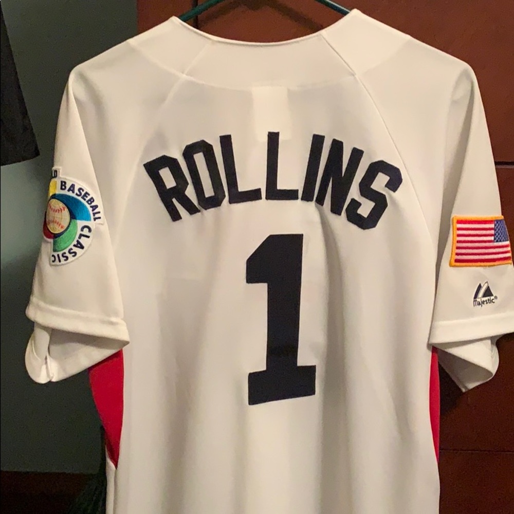 Majestic Team USA Jimmy Rollins Baseball Jersey